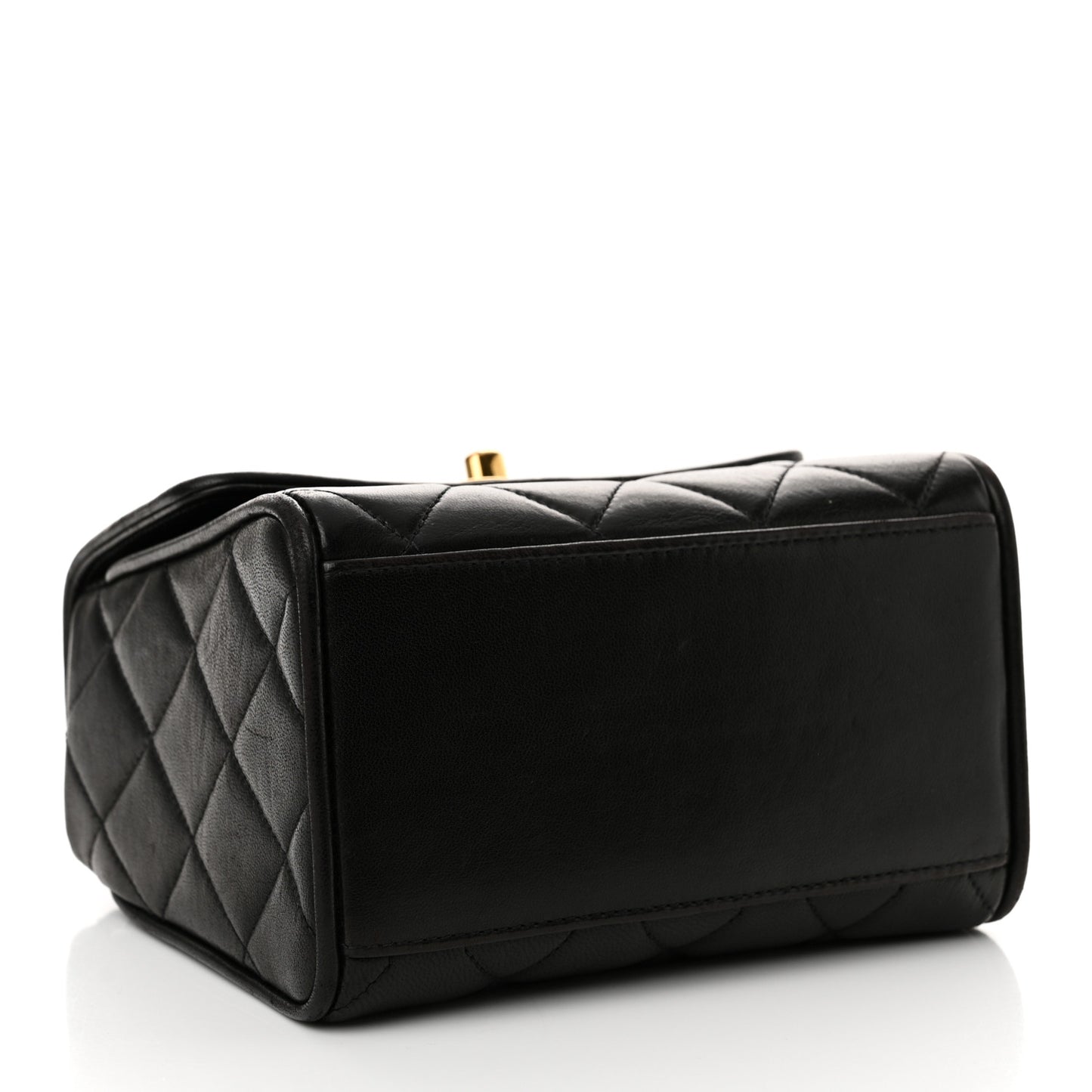 Lambskin Quilted Mini Square Flap Black