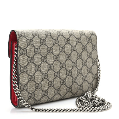 Gucci GG Supreme Monogram Mini Dionysus Chain Wallet Beige Vulcanic Red 3 of 9