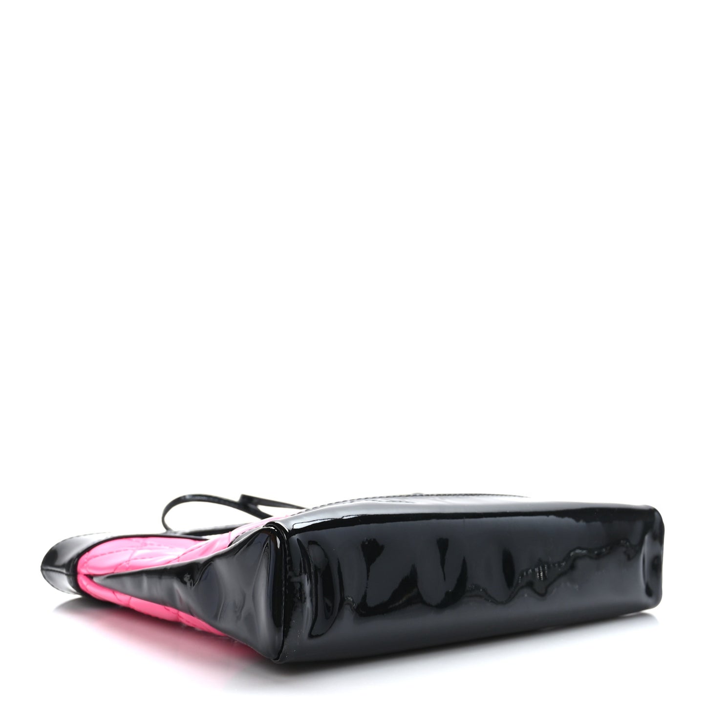 Patent Calfskin Quilted Mini 31 Shopping Bag Pink Black