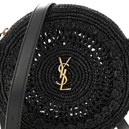 Saint Laurent Raffia Sac Round Black 7 of 9