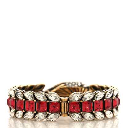 Gucci Metal Crystals Snake Bracelet S White Red 3 of 4