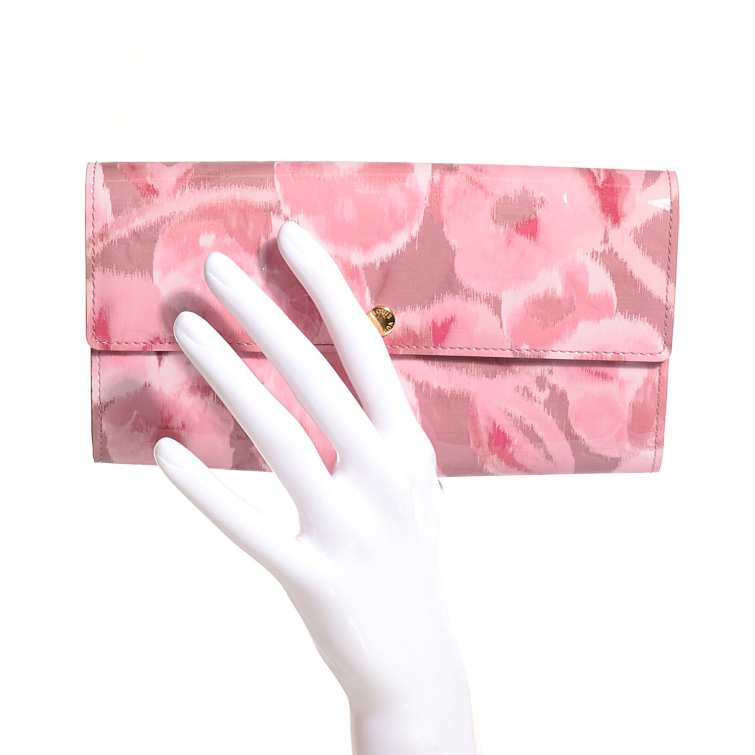Louis Vuitton Vernis Ikat Sarah Wallet Rose Velours 2 of 8