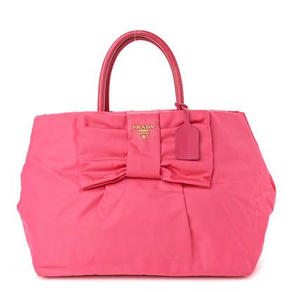 Prada Nylon Tessuto Fiocco Bow Tote Begonia 1 of 9