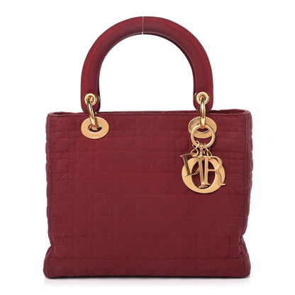 Christian Dior Nylon Cannage Medium Lady Dior Red 1 of 10