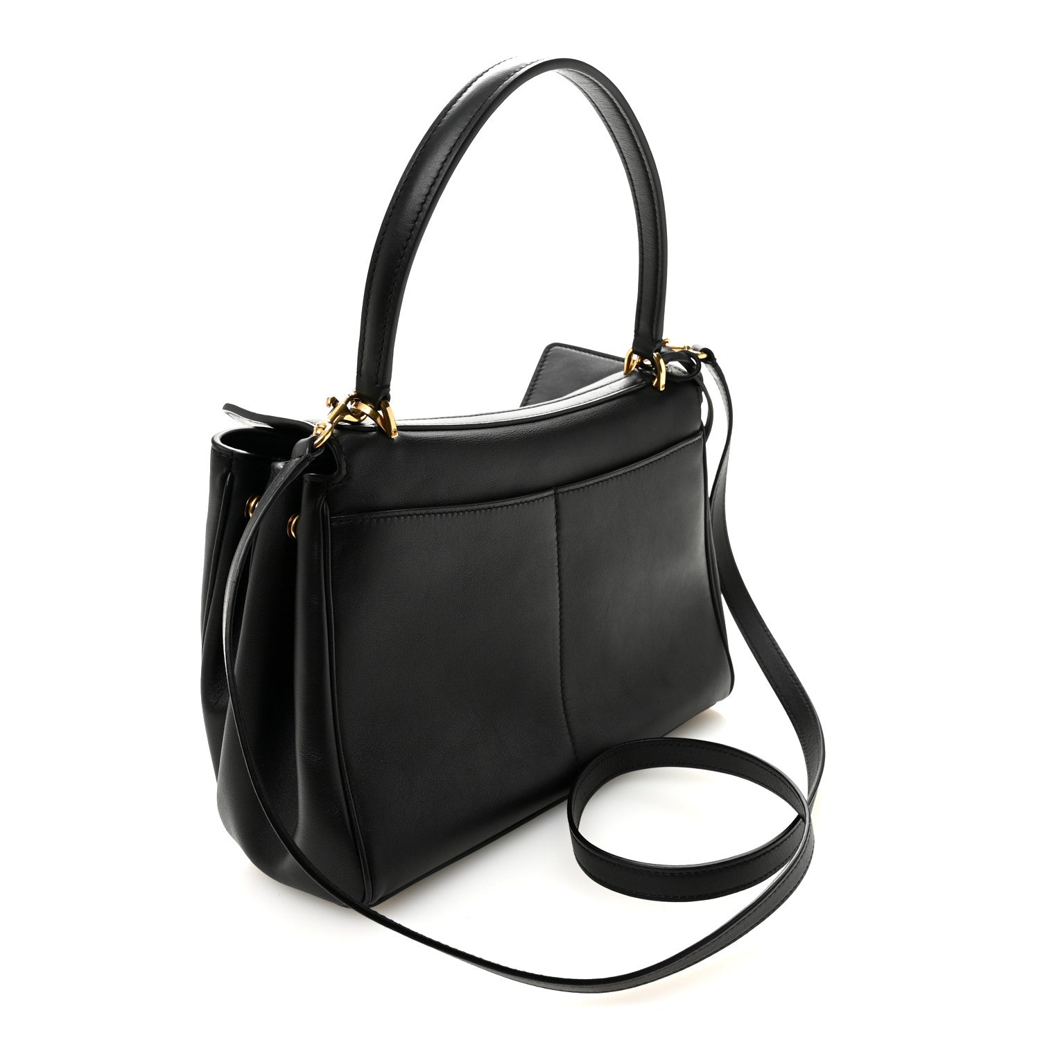 Balenciaga Natural Smooth Calfskin Small Rodeo Top Handle Handbag Black 3 of 9