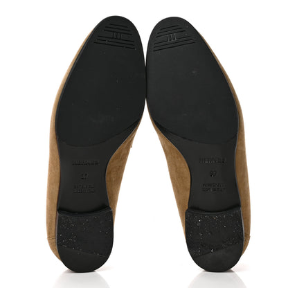 Hermes Suede Goatskin Womens Royal Loafers 37 Beige 5 of 13