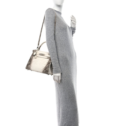 Hermes Matte Niloticus Crocodile Himalaya Kelly Retourne 28 White 2 of 11