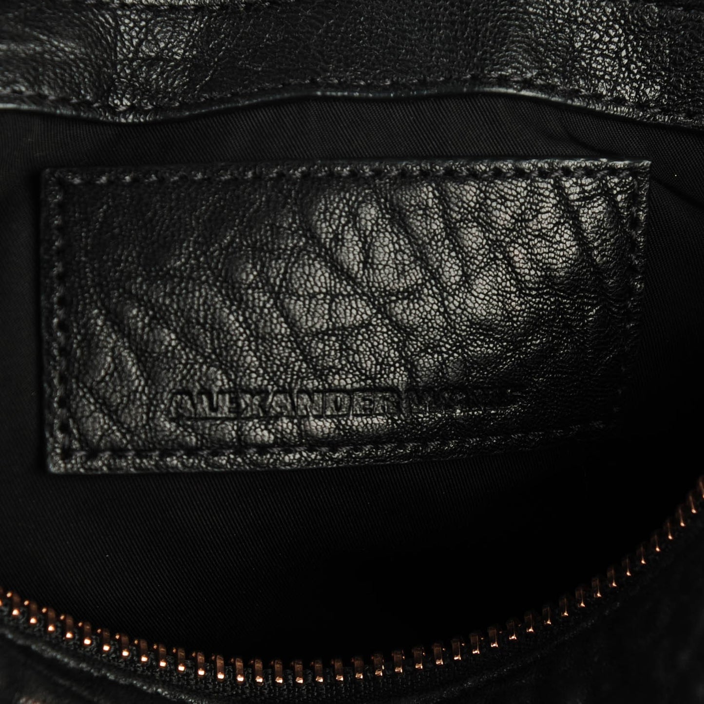 Pebbled Lambskin Rocco Black Rose Gold Hardware
