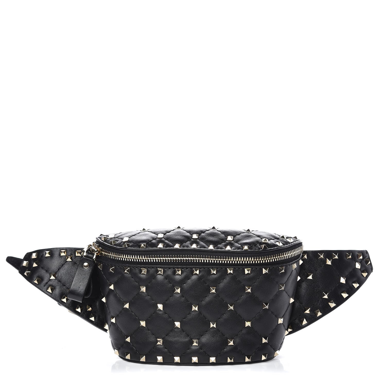 Valentino Garavani Lambskin Rockstud Spike Belt Bag 95 Black 1 of 8