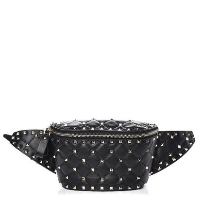 Valentino Garavani Lambskin Rockstud Spike Belt Bag 95 Black 1 of 8