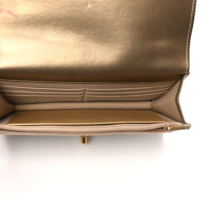 Chanel Metallic Lambskin Quilted CC Wallet On Chain WOC Gold 5 of 10