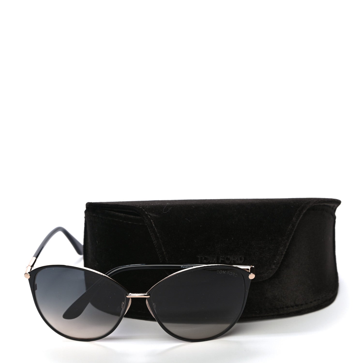 Tom Ford Penelope Vintage Round Sunglasses TF320 Black 5 of 5