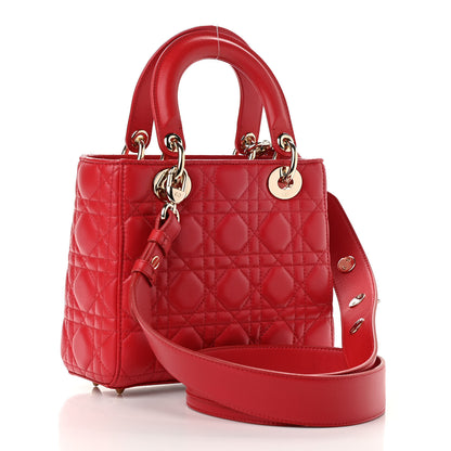 Christian Dior Lambskin Cannage Small Lucky Badges My Lady Dior Red 2 of 9