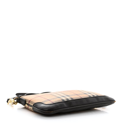Burberry Haymarket Check Small Peyton Crossbody Clutch Bag Chocolate 4 of 17