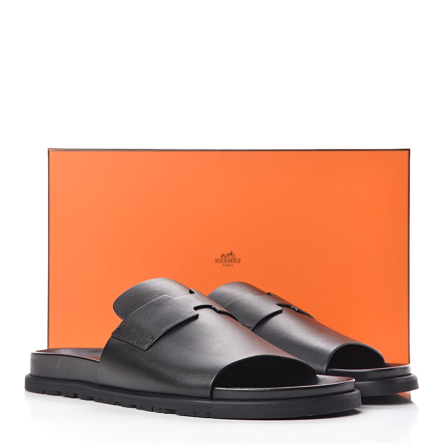 Calfskin Mens Vigo Sandals 45 Black