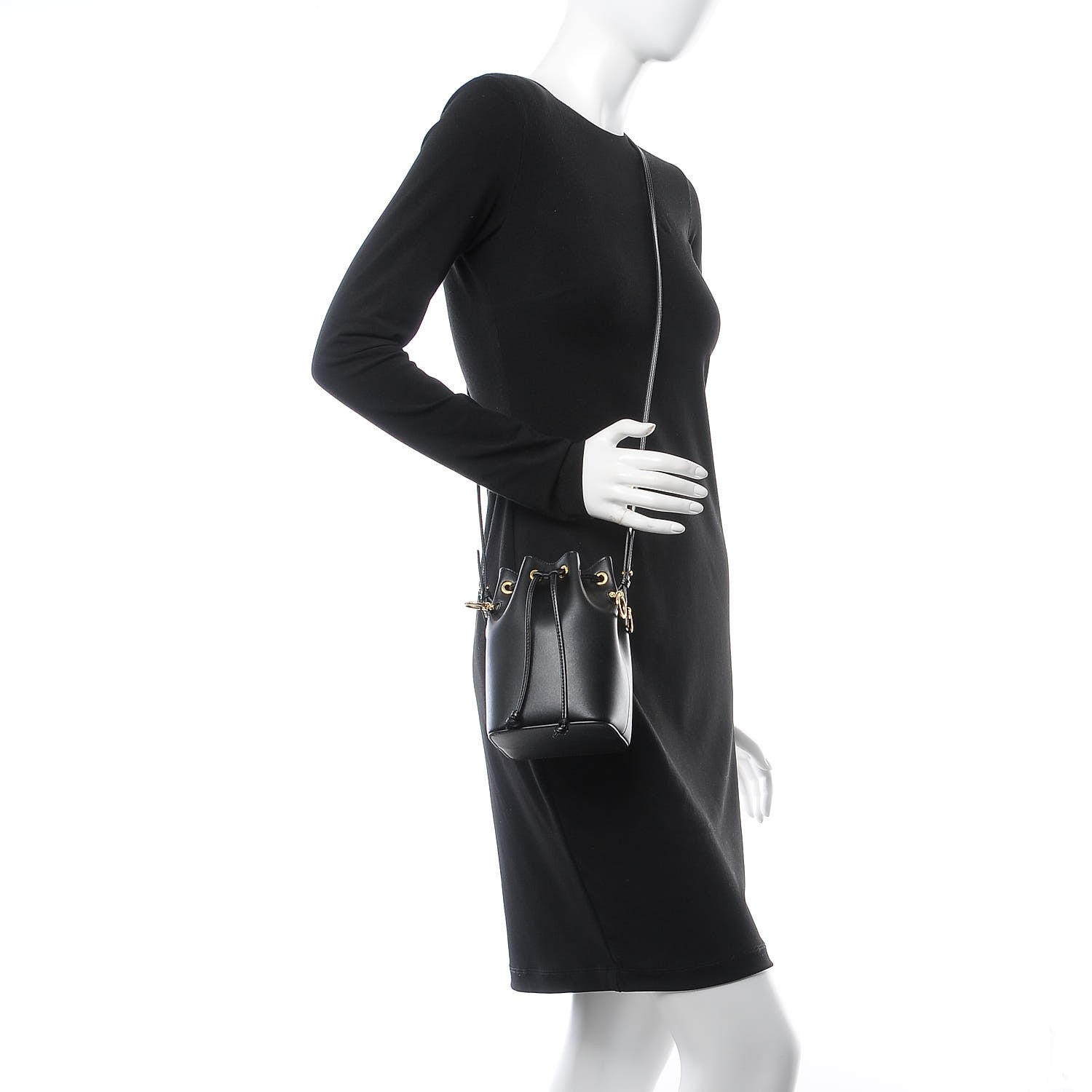 Fendi Vitello Liberty Lucido F is Fendi Mini Mon Tresor Bucket Bag Black 2 of 8