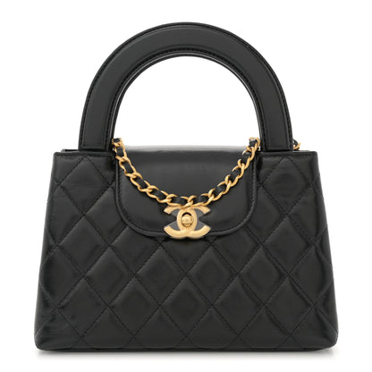 Chanel Shiny Aged Calfskin Quilted Nano Kelly Shopper Black 1 of 11