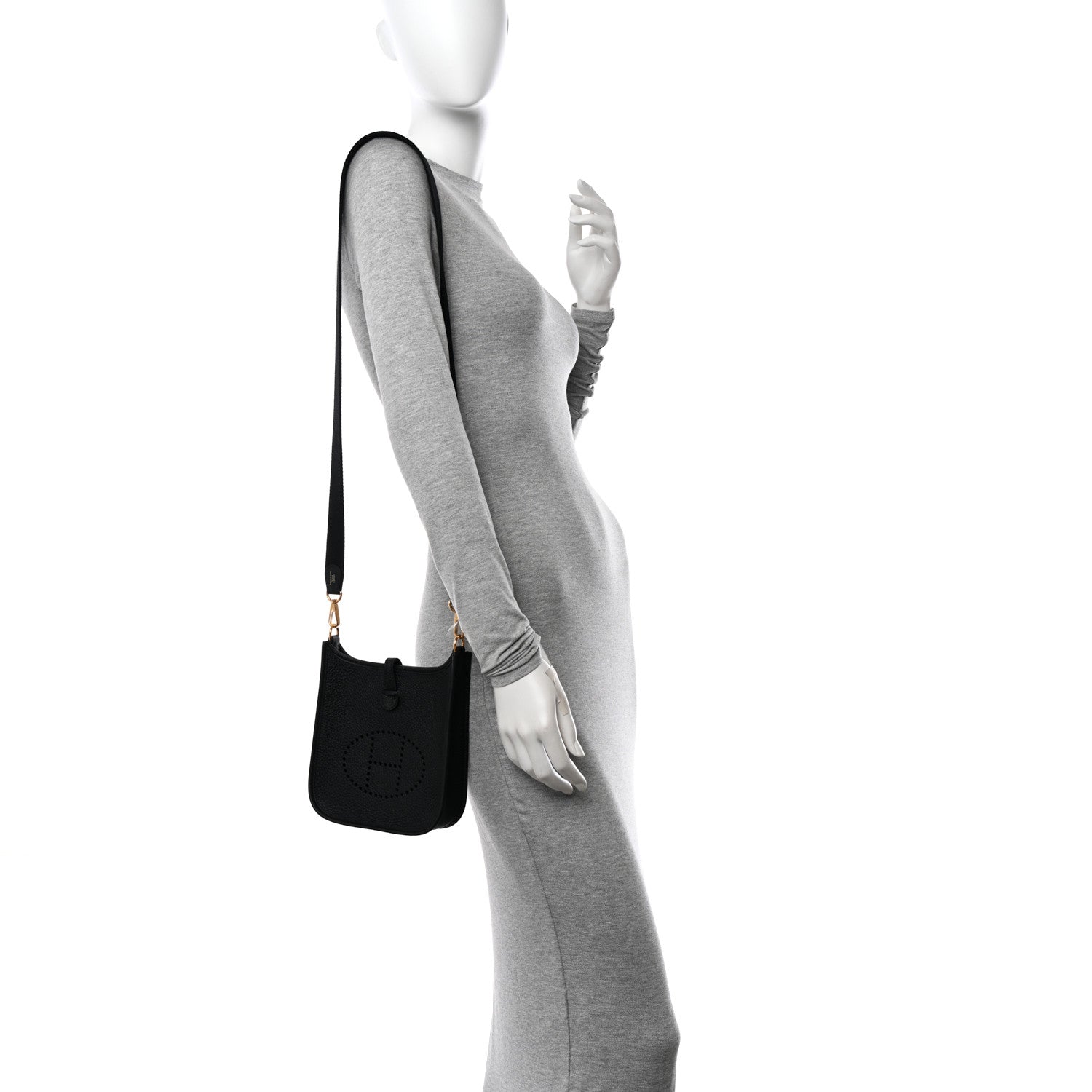 Hermes Taurillon Clemence Evelyne TPM Black 2 of 11