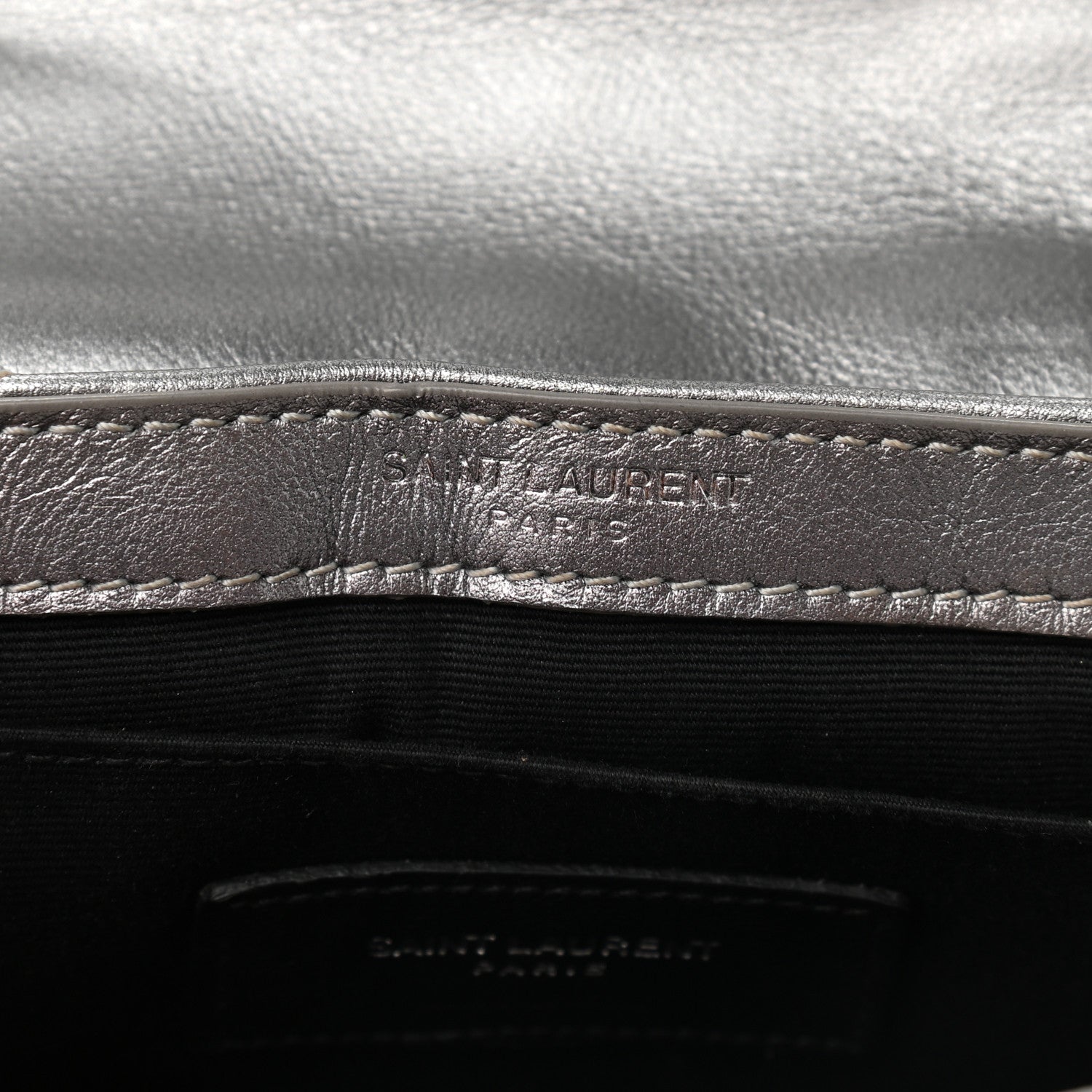 Saint Laurent Calfskin Y Quilted Monogram Loulou Flap Bag Argento 6 of 11