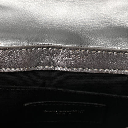Saint Laurent Calfskin Y Quilted Monogram Loulou Flap Bag Argento 6 of 11