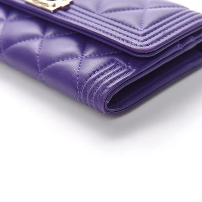 Chanel Lambskin Quilted Medium Boy Flap Wallet Purple 11 of 15