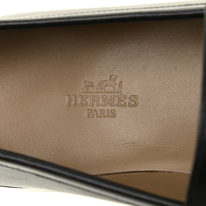 Hermes Calfskin Shiny Alligator Mens Monterey Loafers 44 Black 11 of 13
