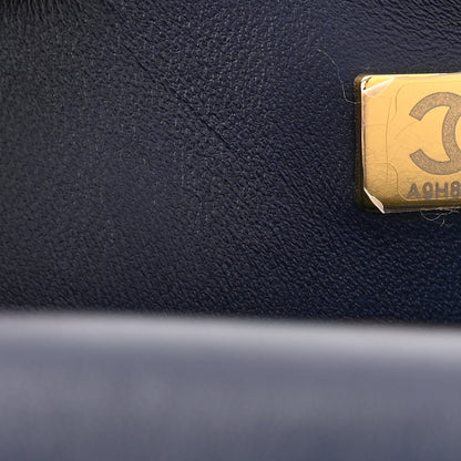 Chanel Lambskin Quilted Mini Top Handle Rectangular Flap Navy Blue 7 of 10