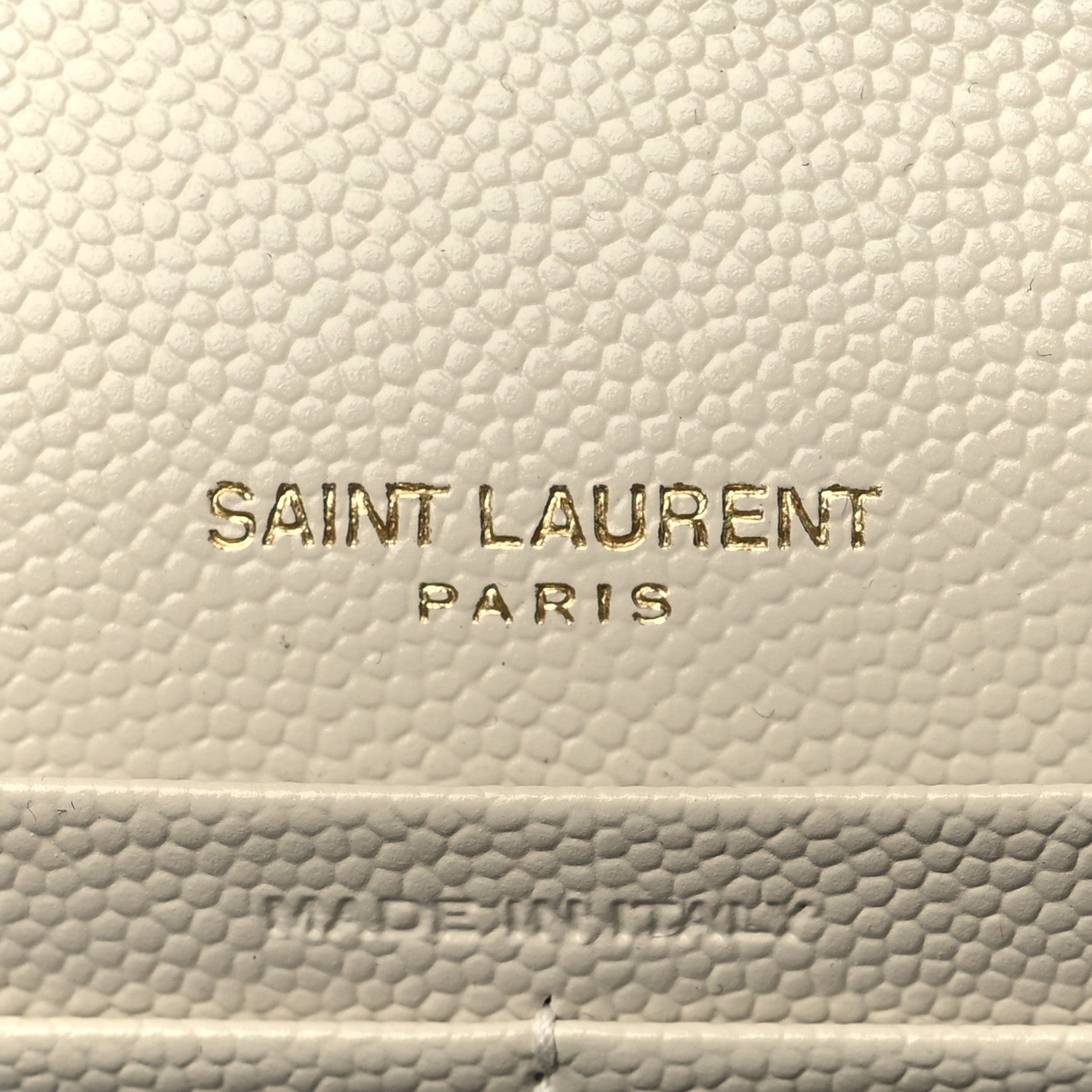 Saint Laurent Grain De Poudre Matelasse Chevron Monogram Chain Wallet Blanc Vintage 6 of 6