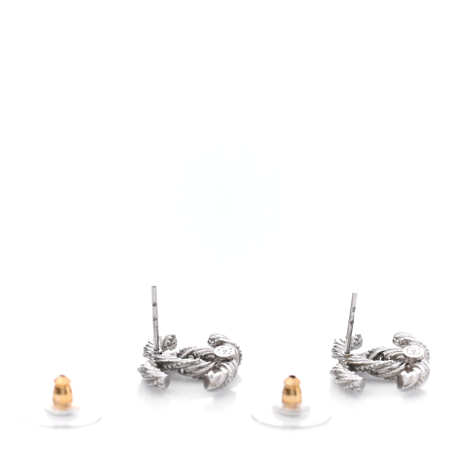 Crystal CC Twisted Earrings Silver