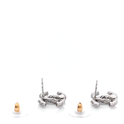 Chanel Crystal CC Twisted Earrings Silver 3 of 5