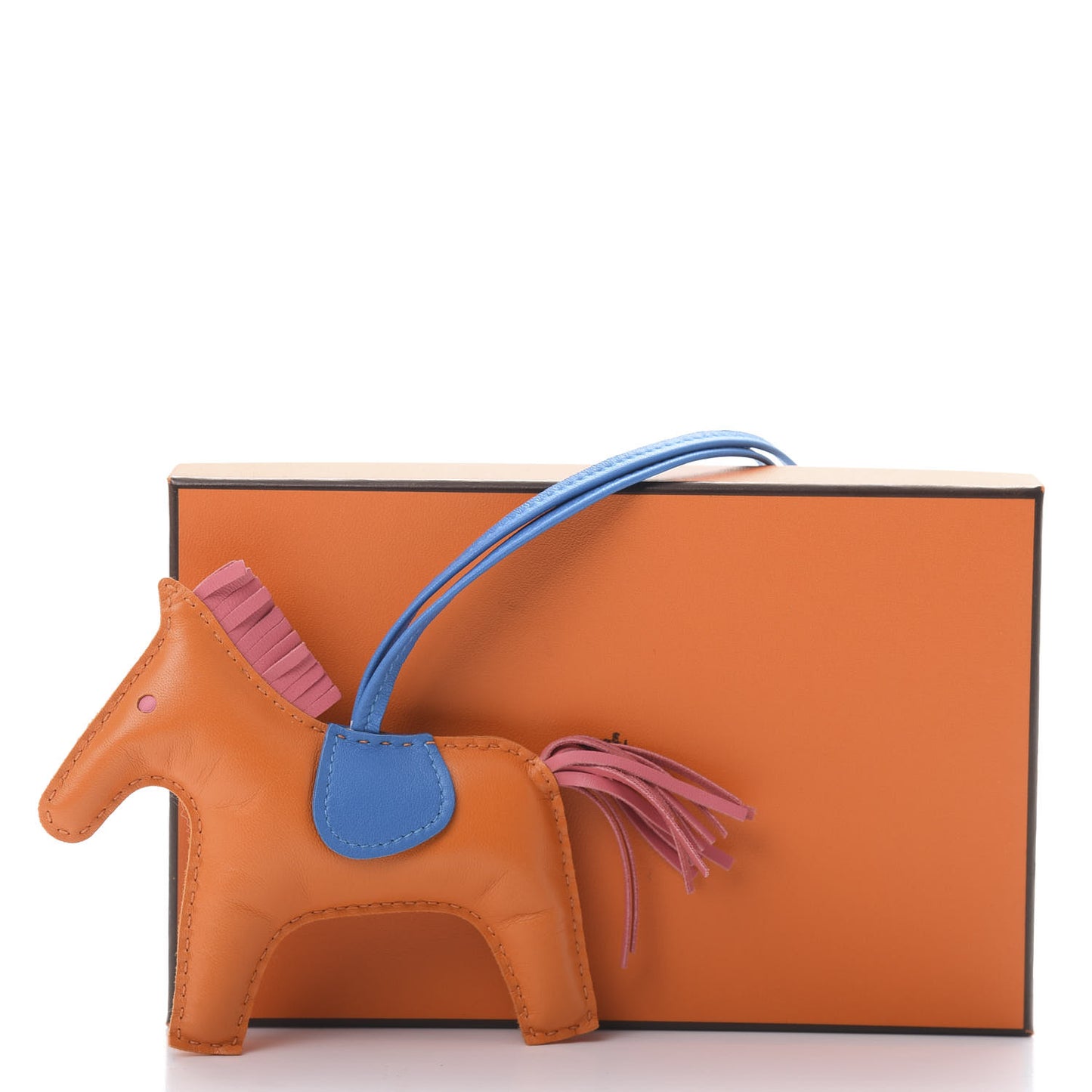 Milo Lambskin Grigri Rodeo Horse Bag Charm MM Orange Bleu Zanzibar Rose Azalee