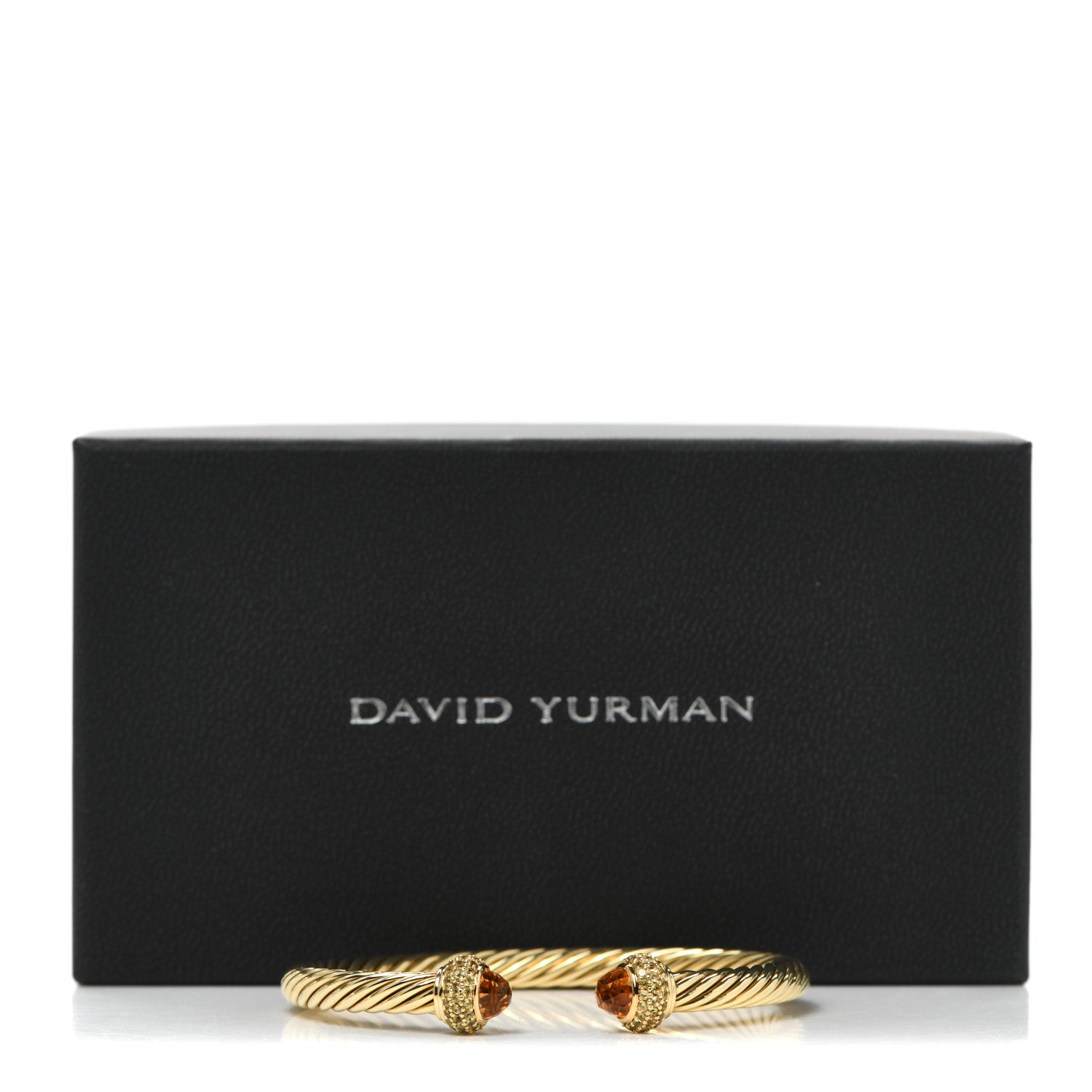 David Yurman 18K Yellow Gold Citrine Yellow Sapphire 5mm Candy Cable Bracelet 6 of 6