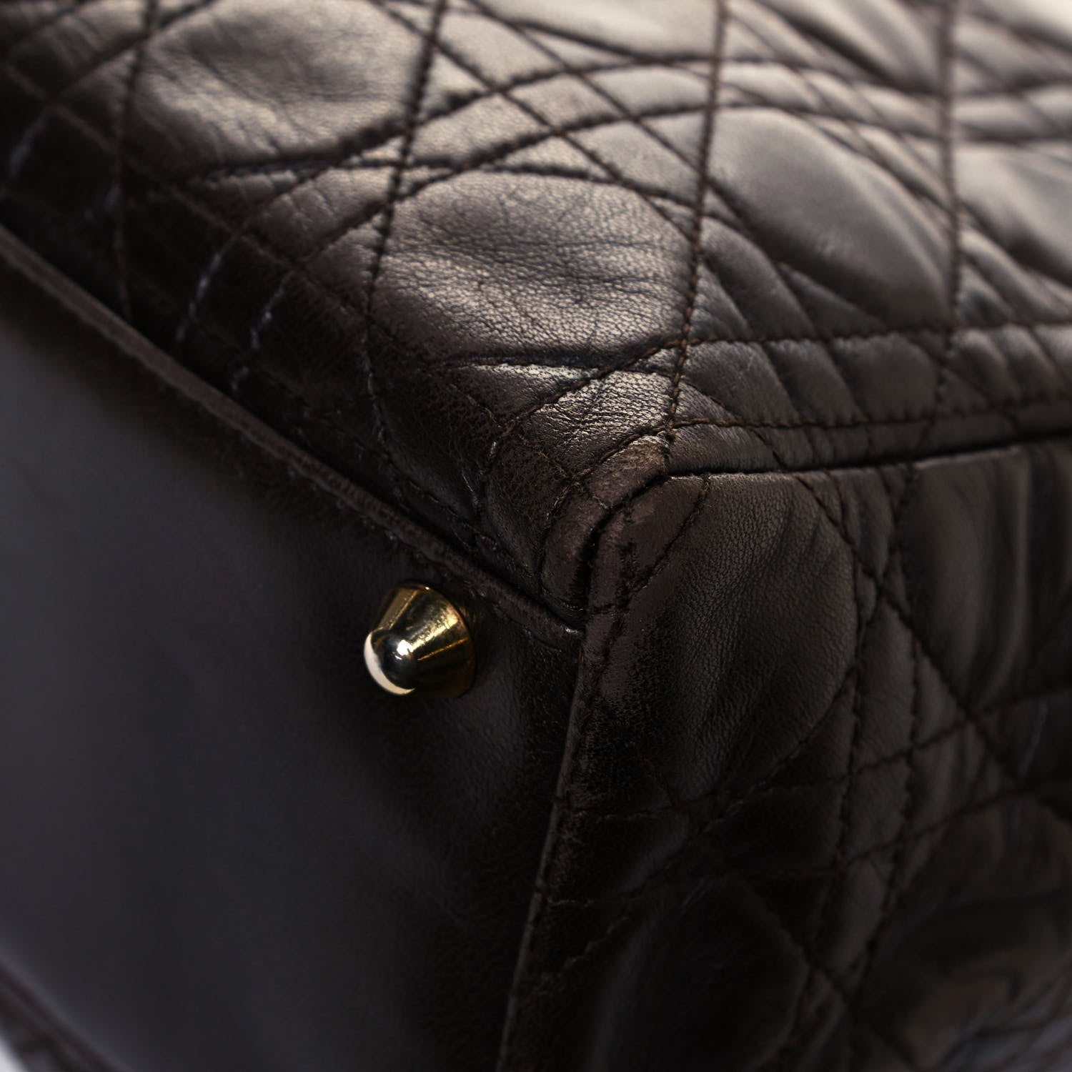 Christian Dior Lambskin Cannage Large Lady Dior Dark Brown 9 of 20