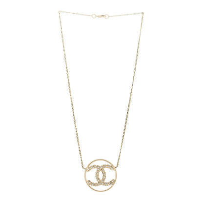 Chanel Baguette Crystal High Society CC Pendant Necklace Gold 3 of 6
