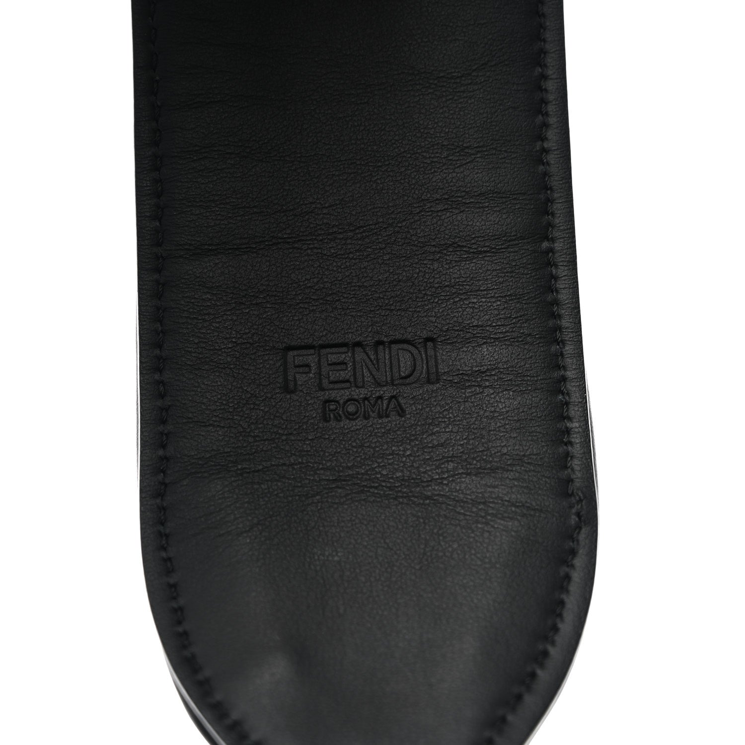 Fendi Shearling Calfskin FF Strap Black Tobacco 1643214 – FASHIONPHILE