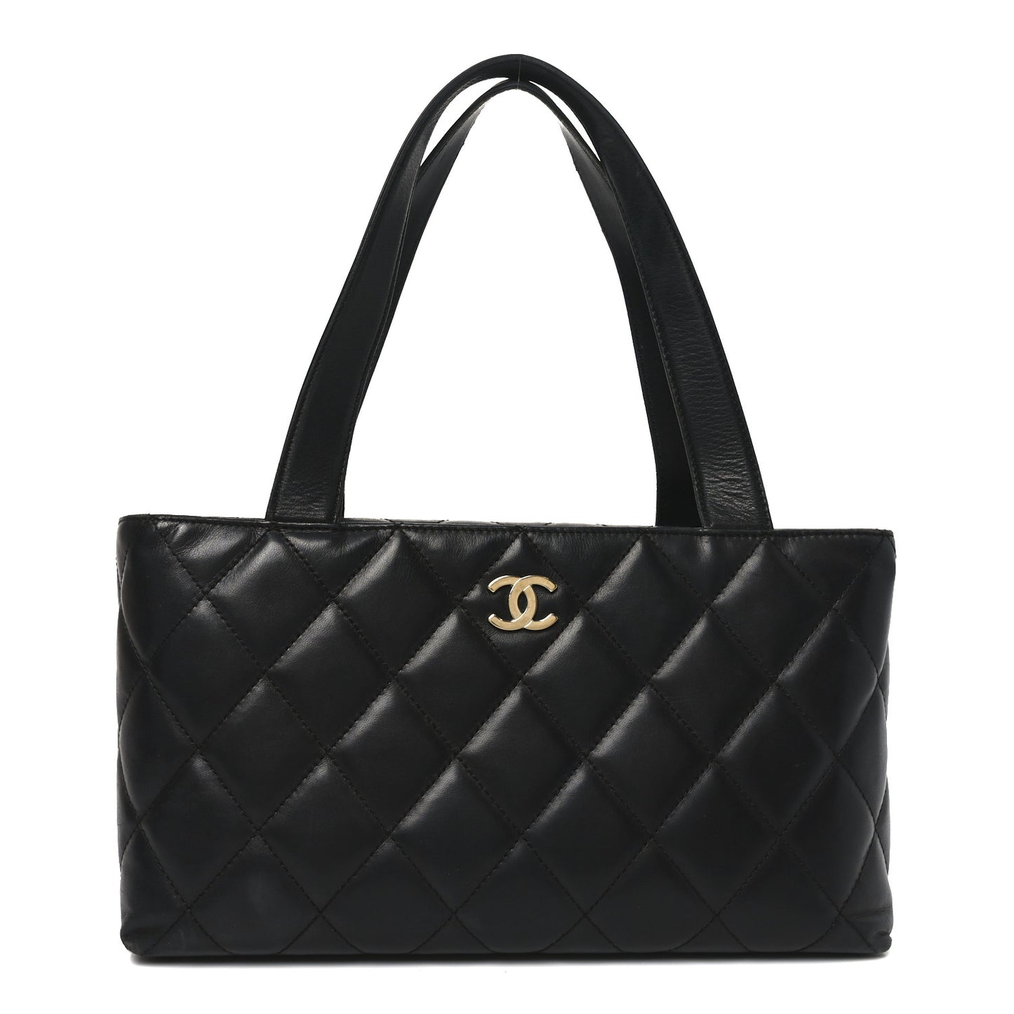 Lambskin Quilted Shoulder Bag Black