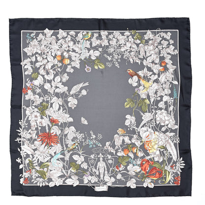 Gucci Silk Twill Wondergardenia Square Scarf Anthracite 1 of 4