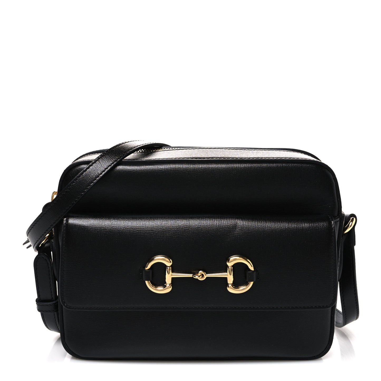 Textured Calfskin Small Horsebit 1955 Shoulder Bag Black