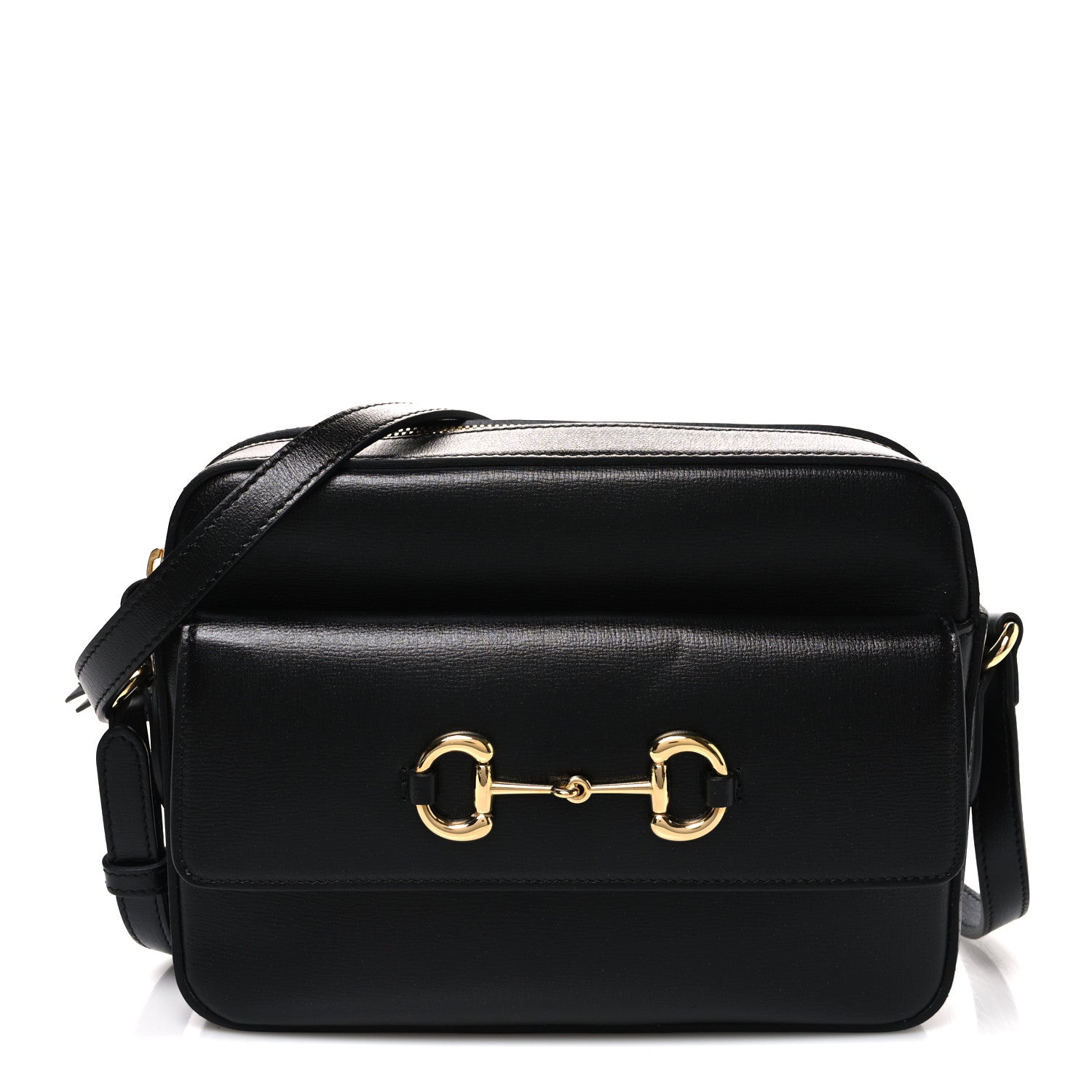 Gucci Textured Calfskin Small Horsebit 1955 Shoulder Bag Black 1 of 10