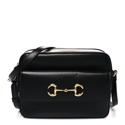 Gucci Textured Calfskin Small Horsebit 1955 Shoulder Bag Black 1 of 10