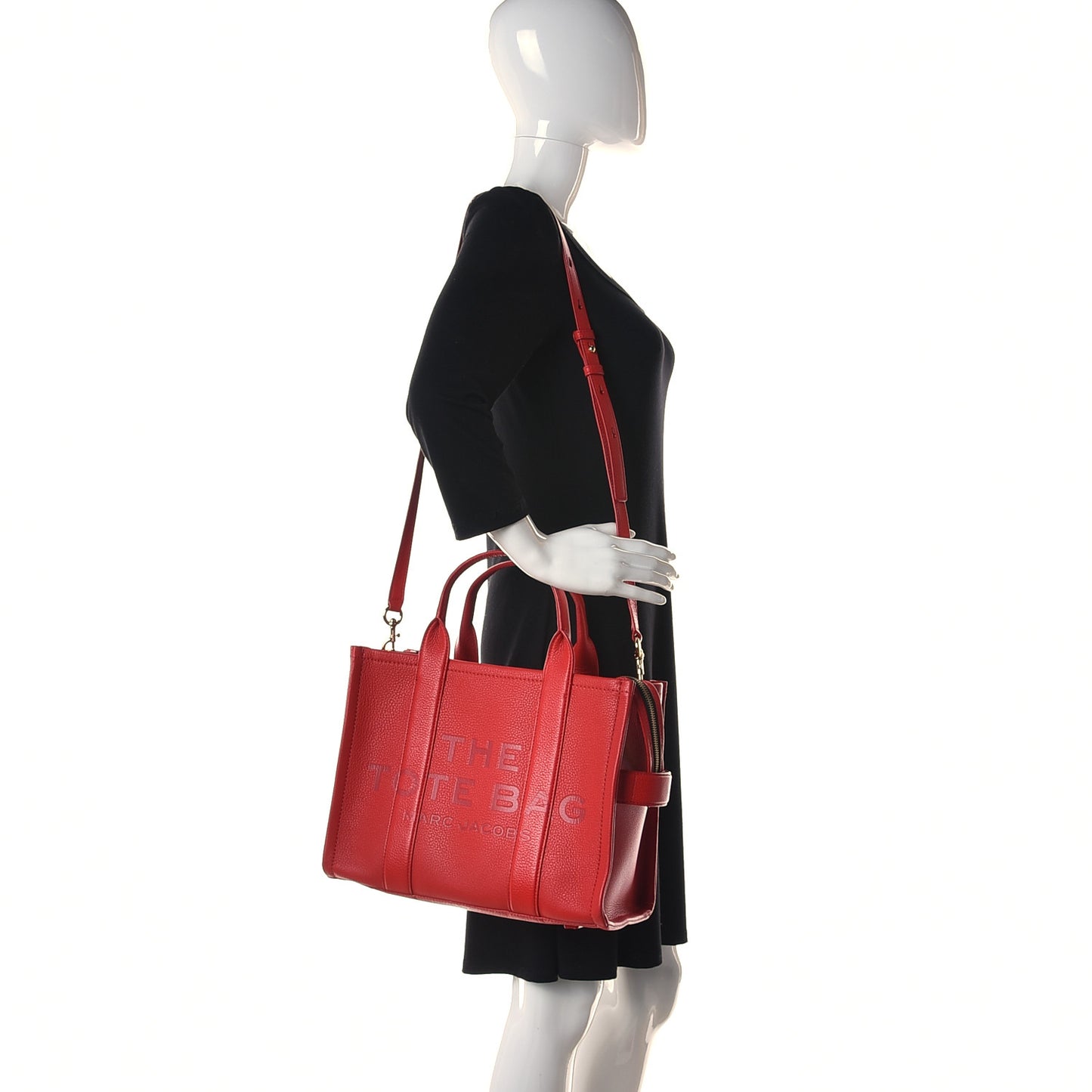 Grained Calfskin Medium The Tote Bag True Red