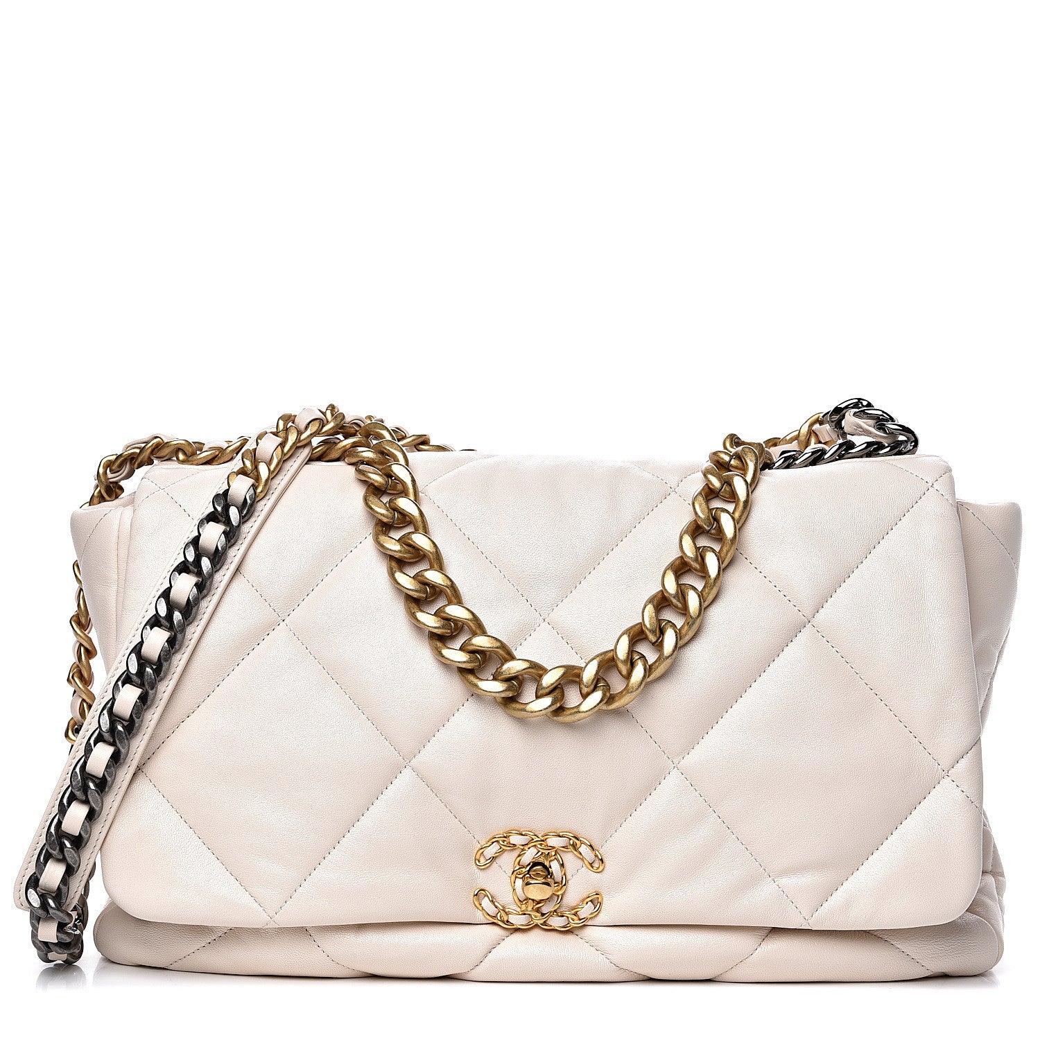 Chanel Lambskin Quilted Maxi 19 Flap Ivory 1 of 10