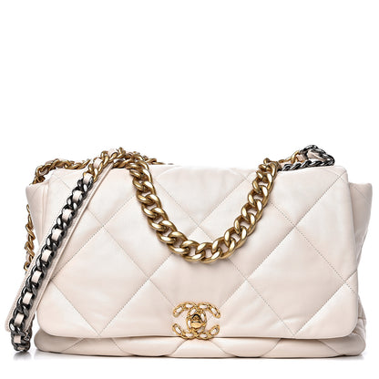 Chanel Lambskin Quilted Maxi 19 Flap Ivory 1 of 10