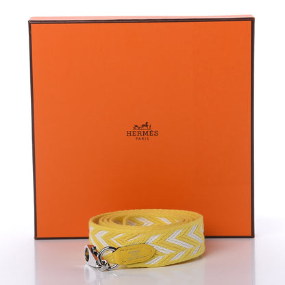 Hermes Toile Swift 25mm Sangle ZigZag Shoulder Strap Jaune de Naples White 5 of 5