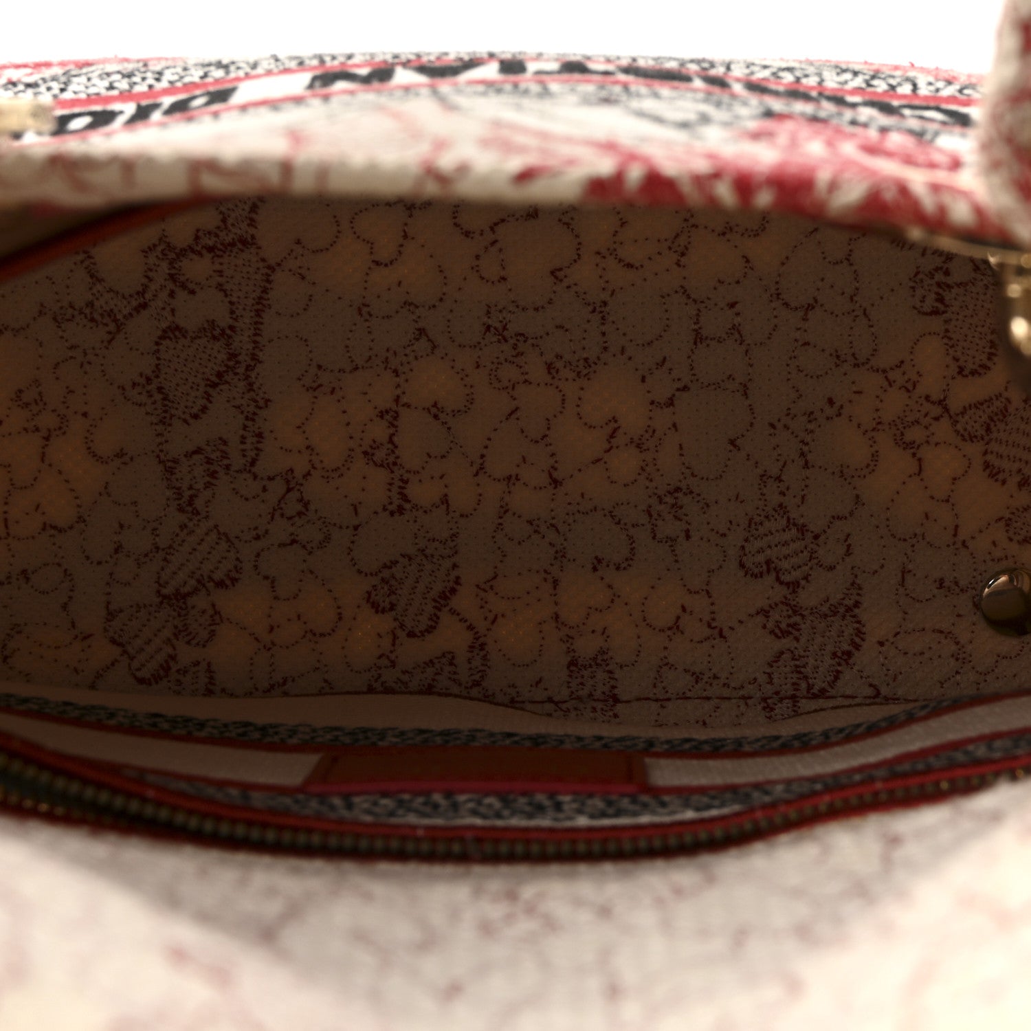 Christian Dior Canvas Embroidered Medium Dioramour D-Royaume Lady D-Lite Red Multicolor 5 of 9