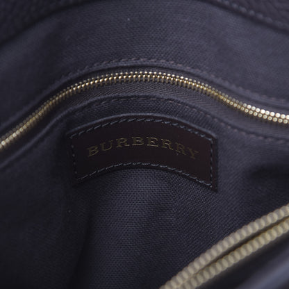 Burberry Grained Calfskin Haymarket Check Medium Golderton Tote Chocolate 8 of 12