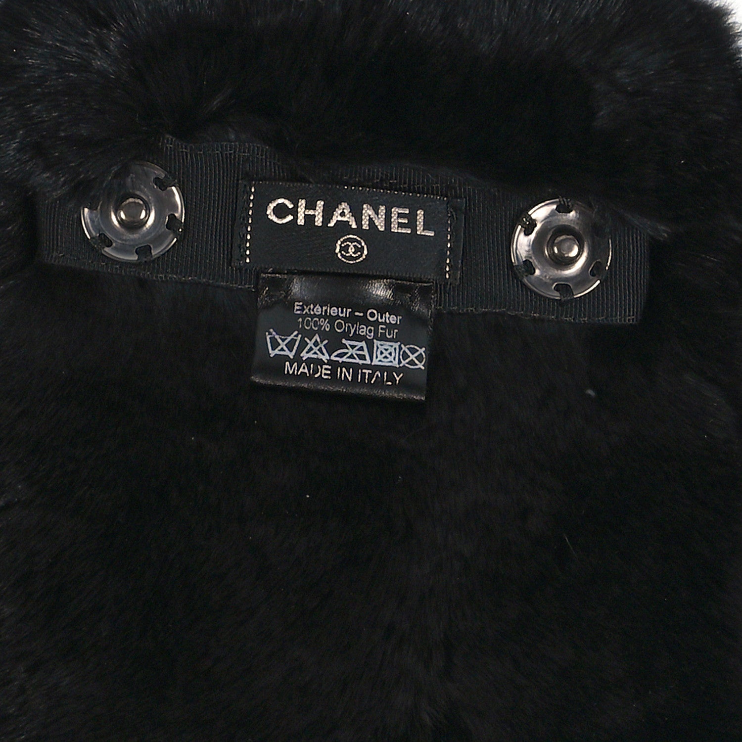Chanel Orylag Rabbit Fur Scarf Black 5 of 6