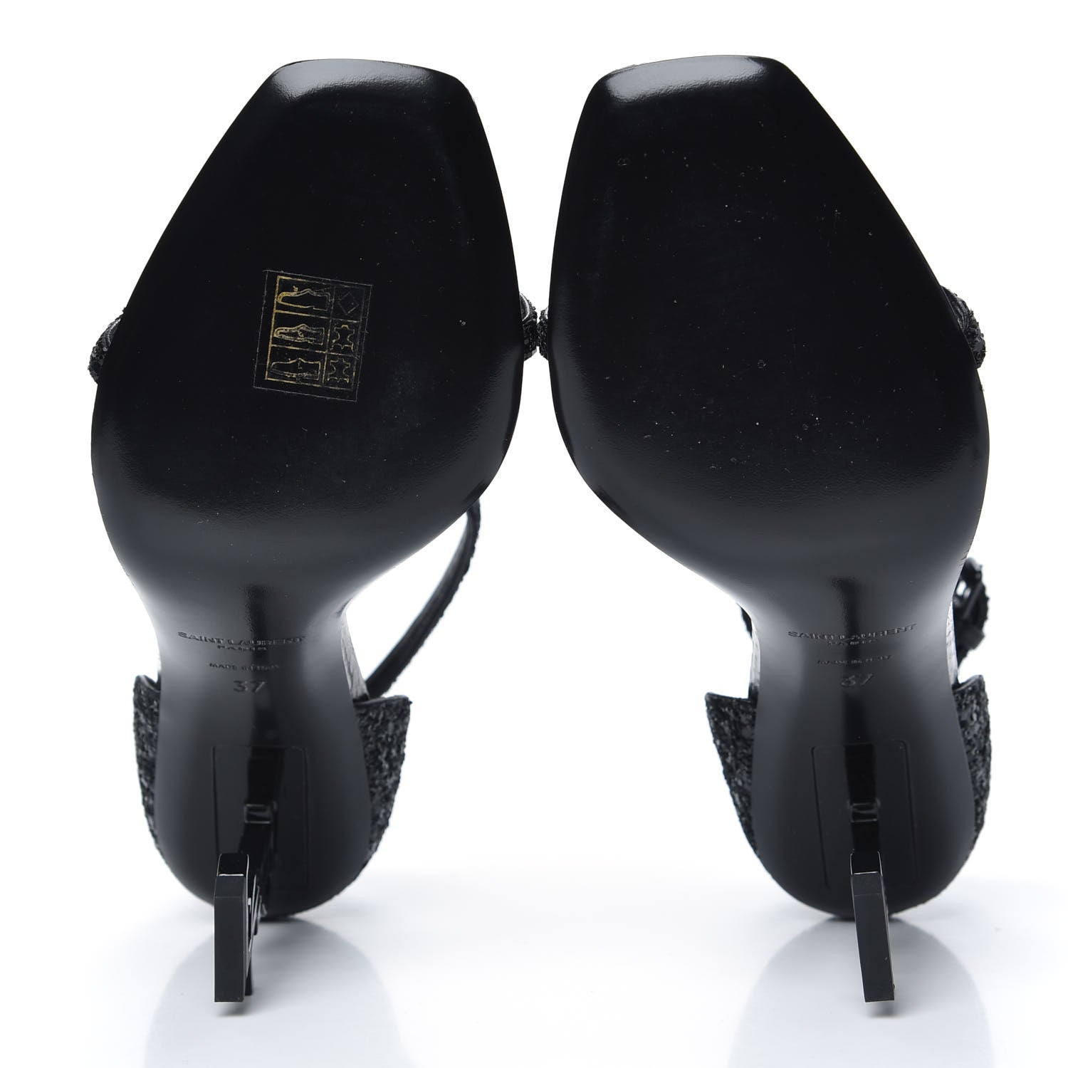 Saint Laurent Glitter Opyum 85 Sandals 37 Black 5 of 8