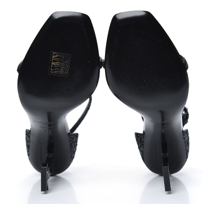 Saint Laurent Glitter Opyum 85 Sandals 37 Black 5 of 8