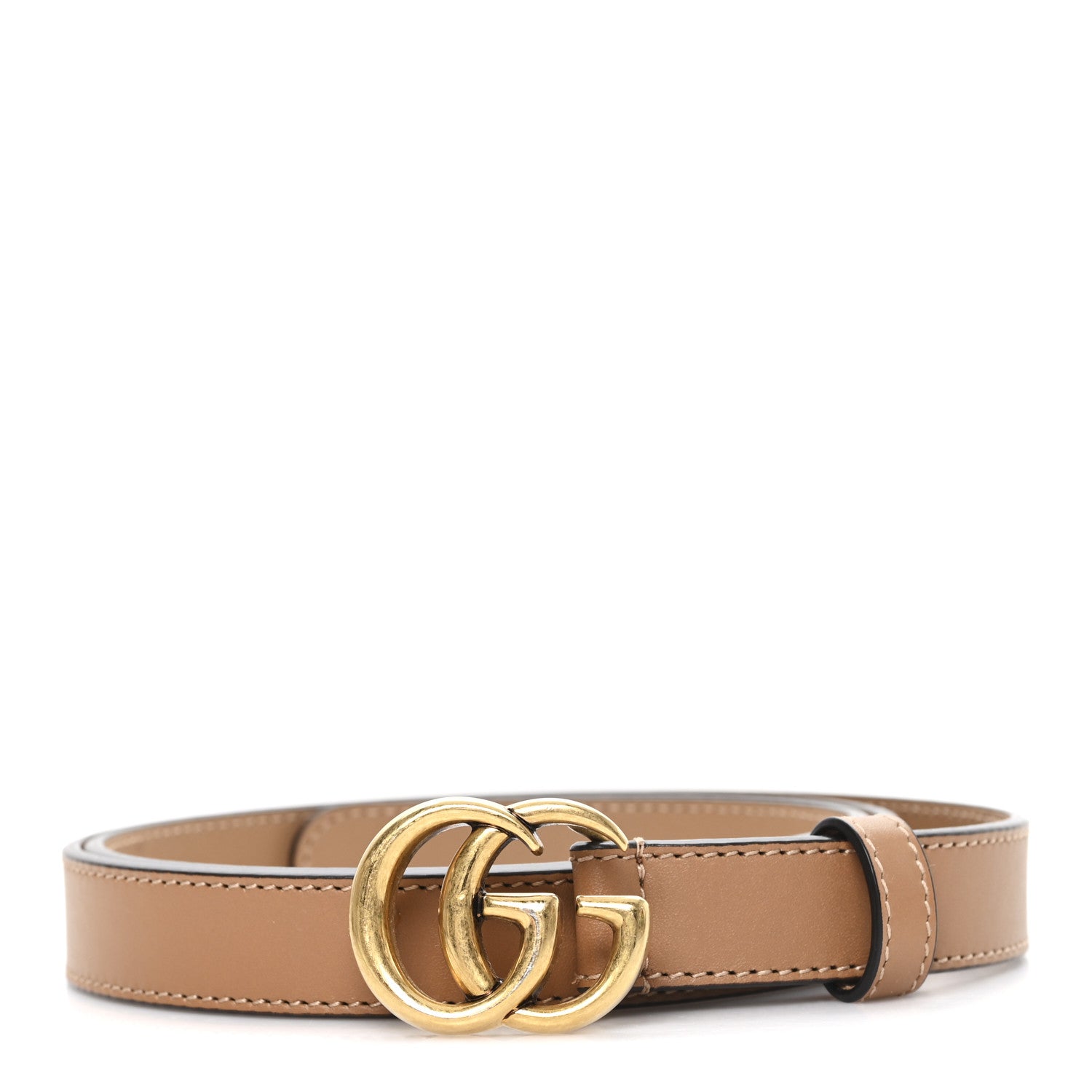 Gucci Moon Calfskin Double G 20mm Belt 85 34 Natural Tan 1 of 4